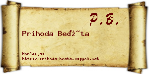 Prihoda Beáta névjegykártya